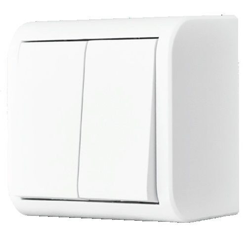 Выключатель двухклавишный внешний